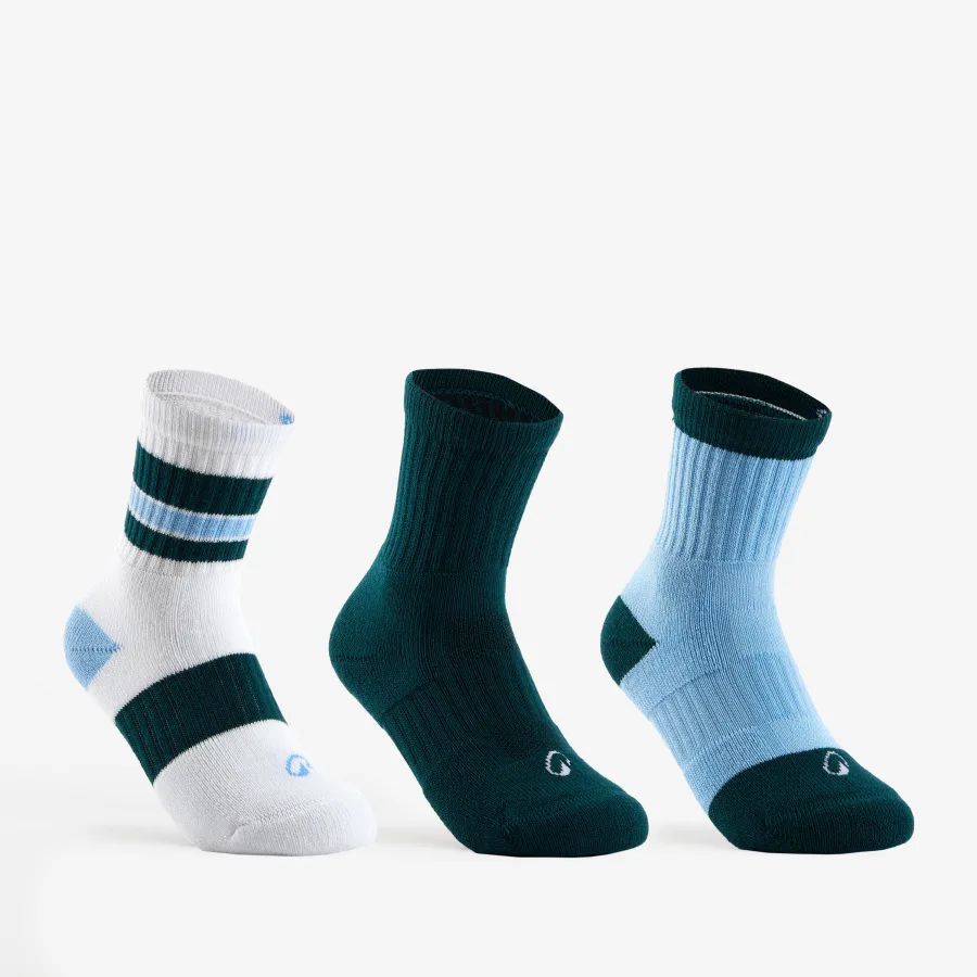 Decathlon Kinder Tennissocken High 3er Pack - RS500 weiß/blau