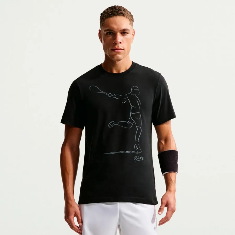 Nike Court Dri-Fit T-Shirt Herren - schwarz