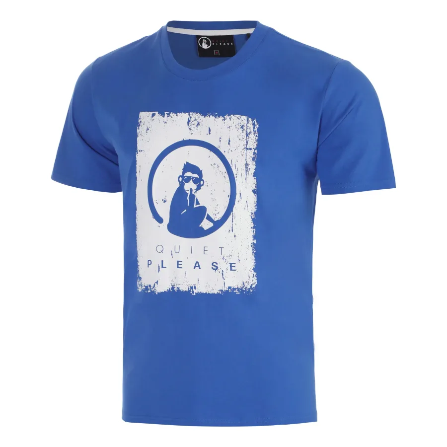Quiet Please Quiet Please Crush Scraped T - Shirt Herren blau, weiß