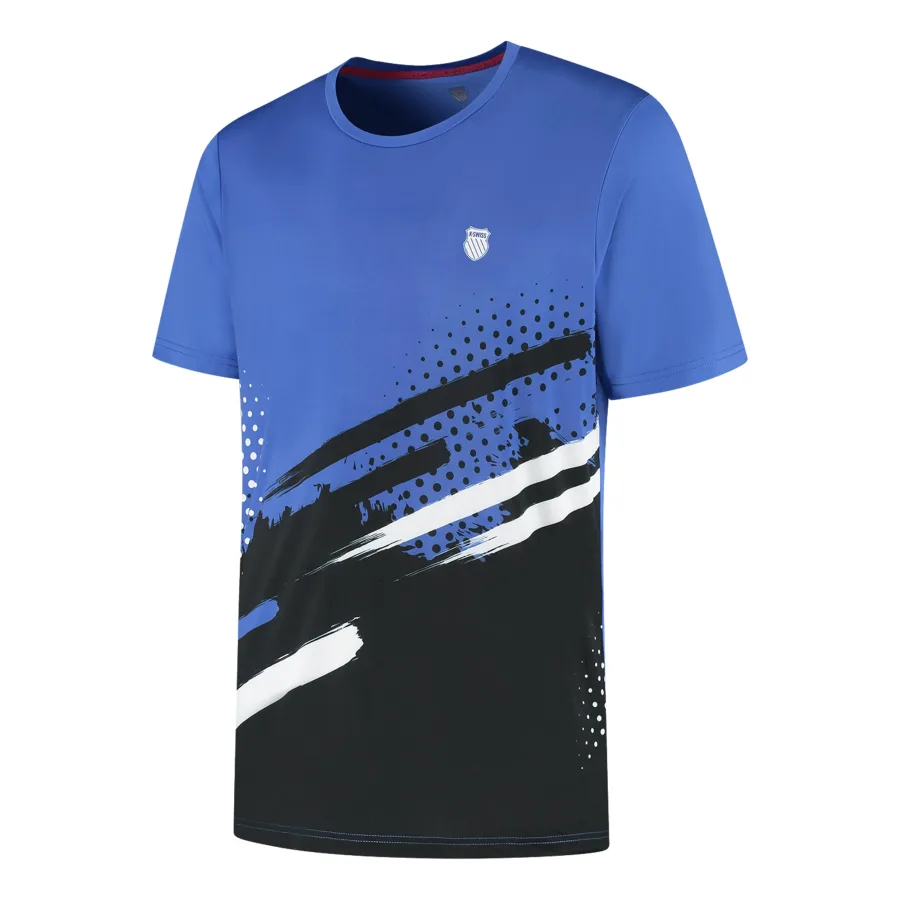 K-Swiss K - Swiss Hypercourt Print Crew Stripe T Shirt Herren