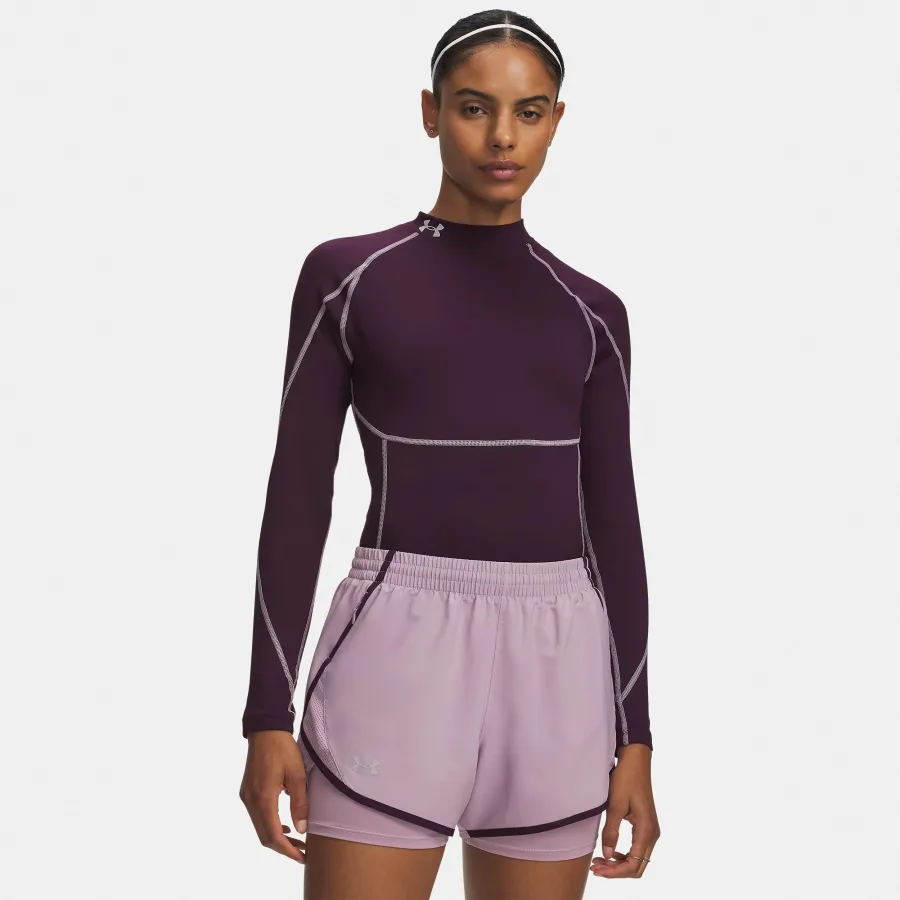 Under Armour ColdGear Elite Longsleeve Damen - lila, silber