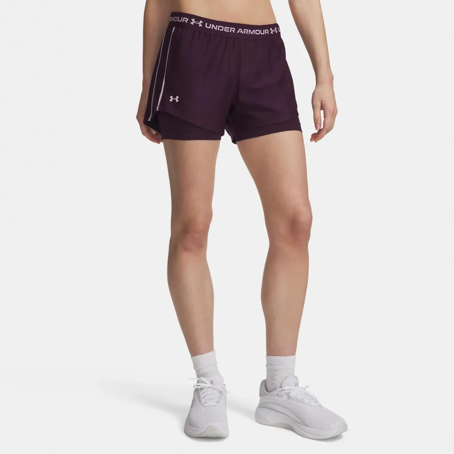 Under Armour Tech Play Up 2in1 Shorts Damen - lila, altrosa