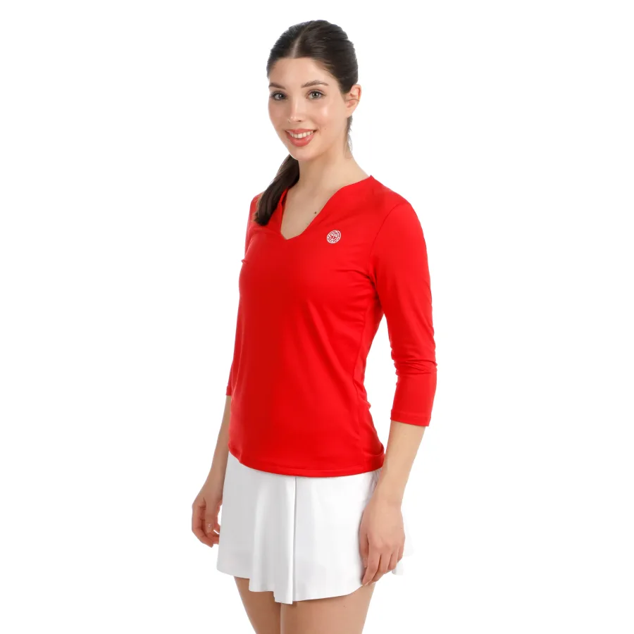 BIDI BADU BIDI BADU Crew 2.0 V - Neck Longsleeve Damen rot