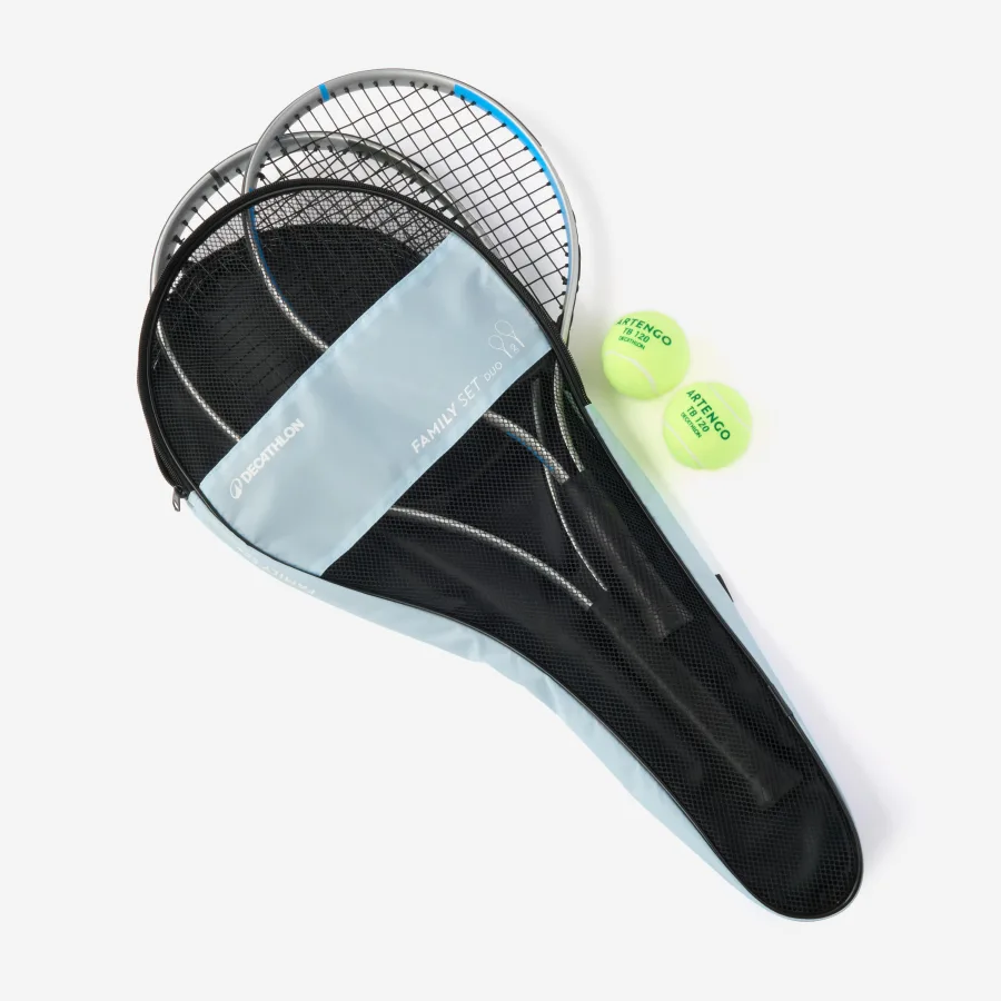 Decathlon Tennisschläger Set Erwachsene + Kinder - Family Essential 2 Schläger blau