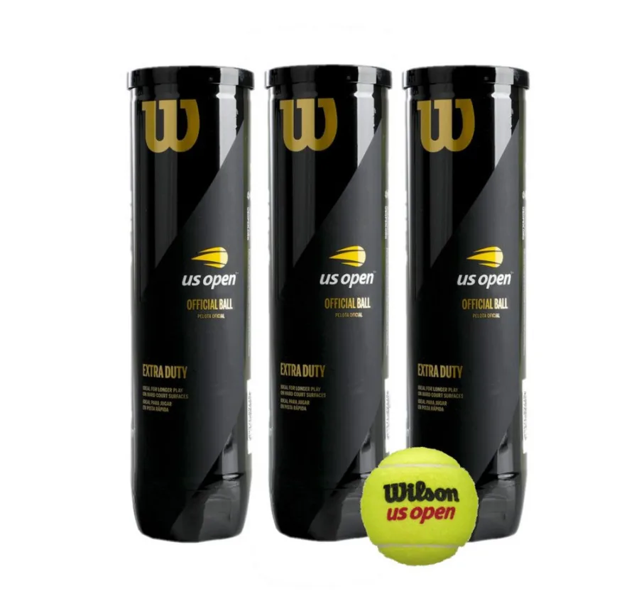 Wilson Wilson Tennisball US Open - 12 Tennisbälle - Training und Wettkampf (3 x 4er Dose)