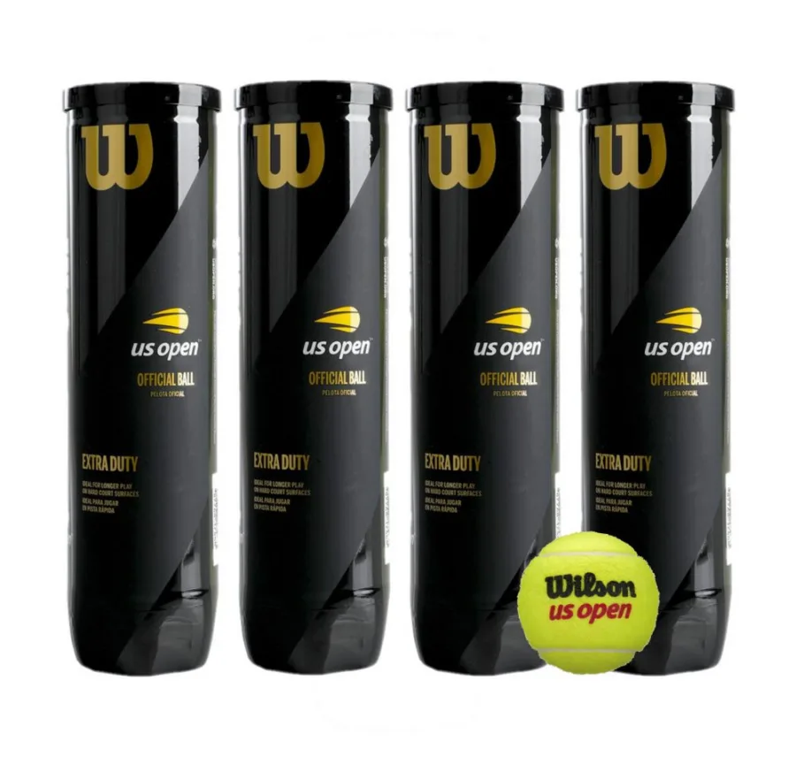 Wilson Wilson Tennisball US Open - 16 Tennisbälle - Training und Wettkampf (4 x 4er Dose)