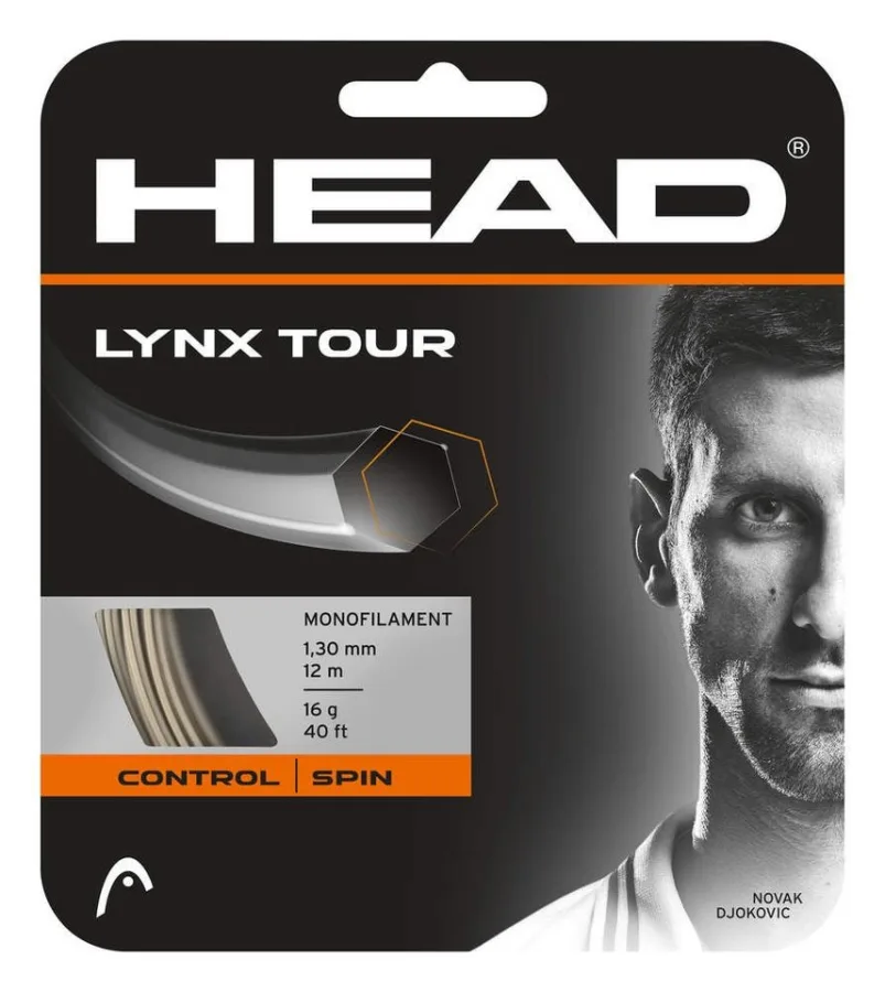 HEAD Head Tennissaite Lynx Tour (Kontrolle+Spin) champagnebraun 12m Set, Saitendicke: 1.25