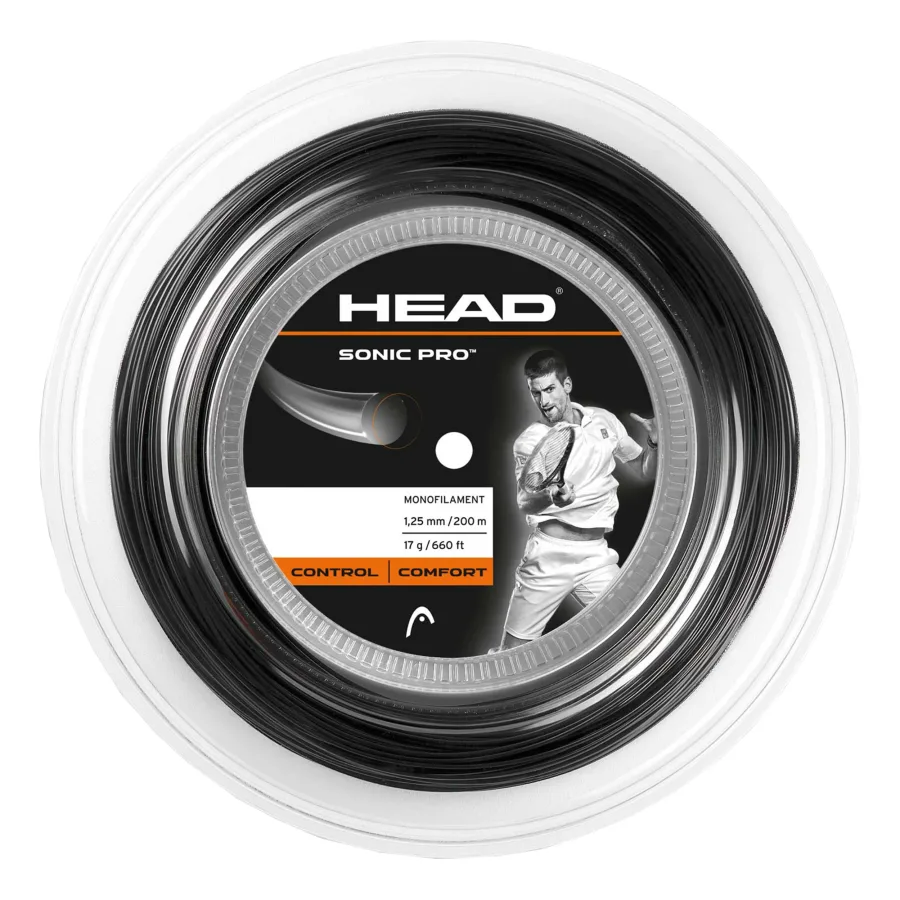 HEAD Sonic Pro Saitenrolle 200m-Schwarz