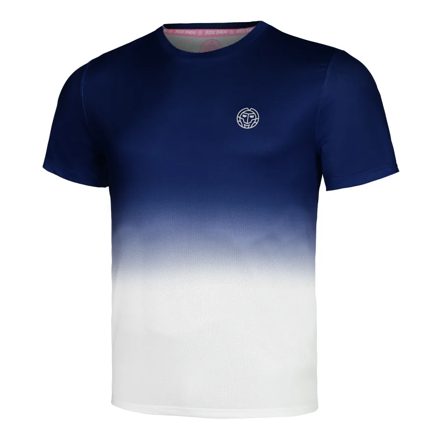 BIDI BADU Crew Gradiant T-Shirt Herren-Dunkelblau,Weiß