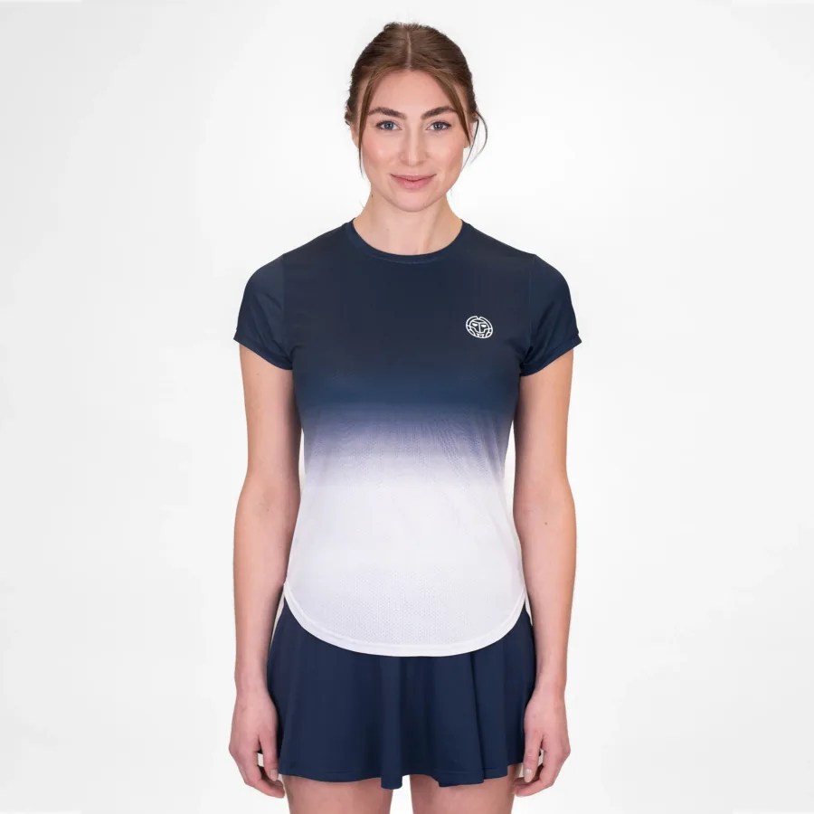 BIDI BADU Crew Gradiant T-Shirt Damen-Dunkelblau,Weiß