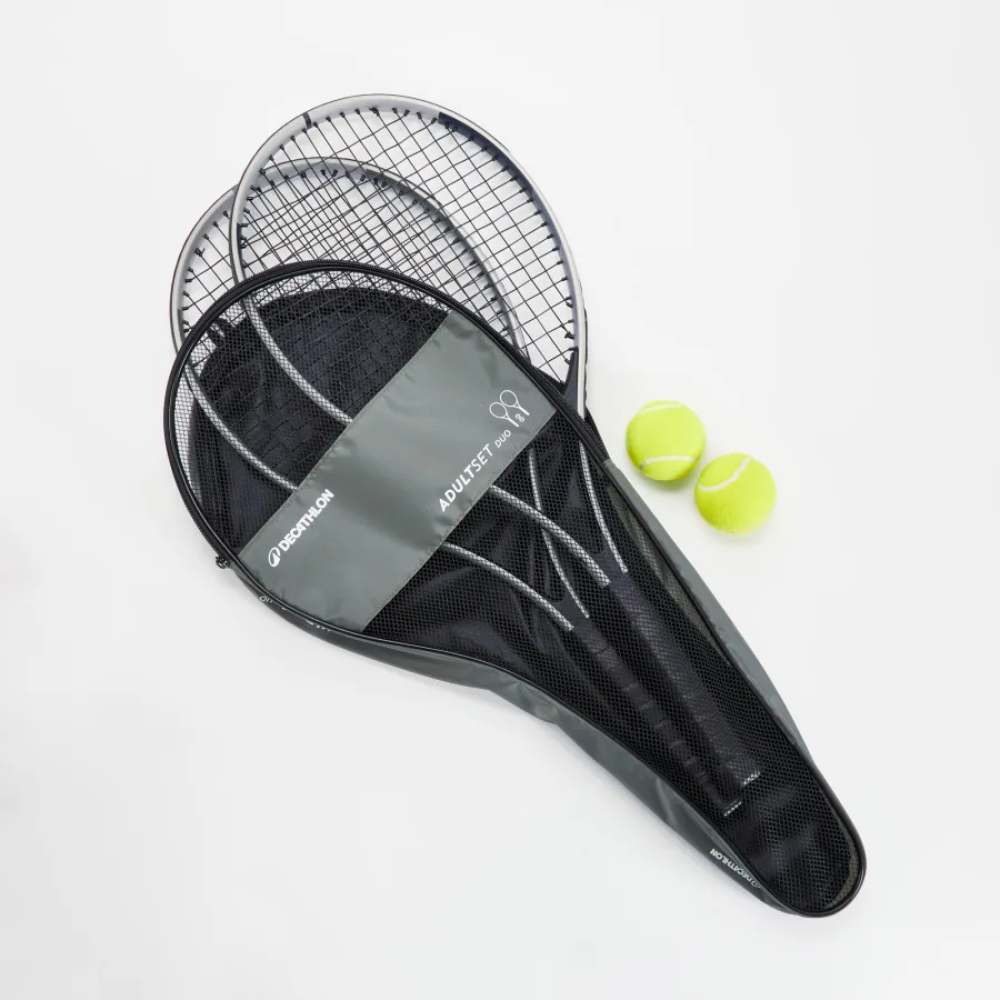 Decathlon Tennisset Erwachsene - Essential 2 Schläger + 2 Bälle + 1 Hülle
