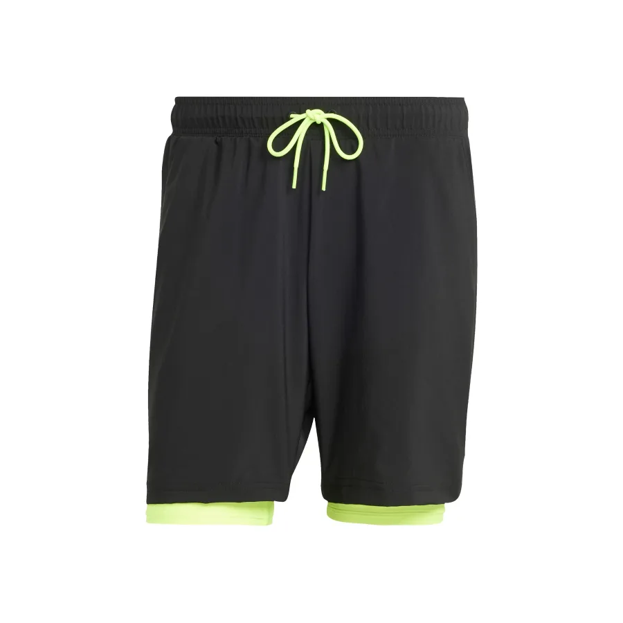 adidas 7in Club 2In1 Shorts Herren-Schwarz,Neongrün