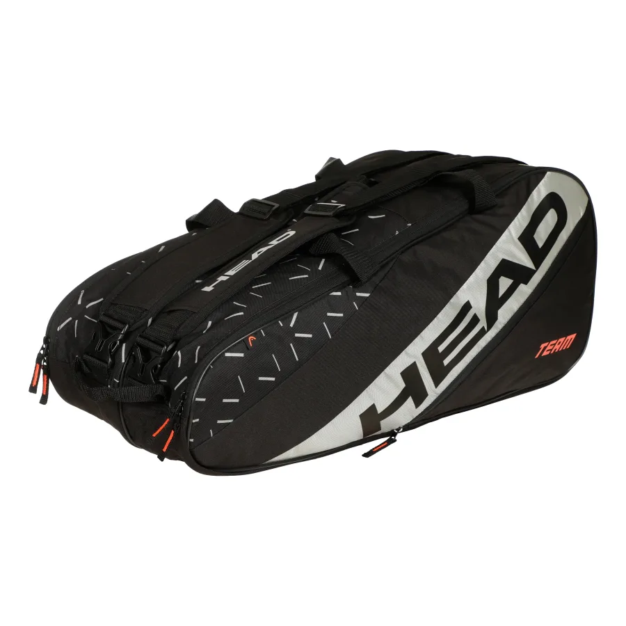 HEAD Team Racquet Bag L Schlägertasche-Schwarz,Grau