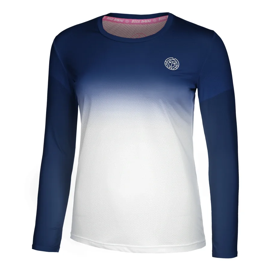 BIDI BADU Crew Gradiant Longsleeve Damen-Dunkelblau,Weiß