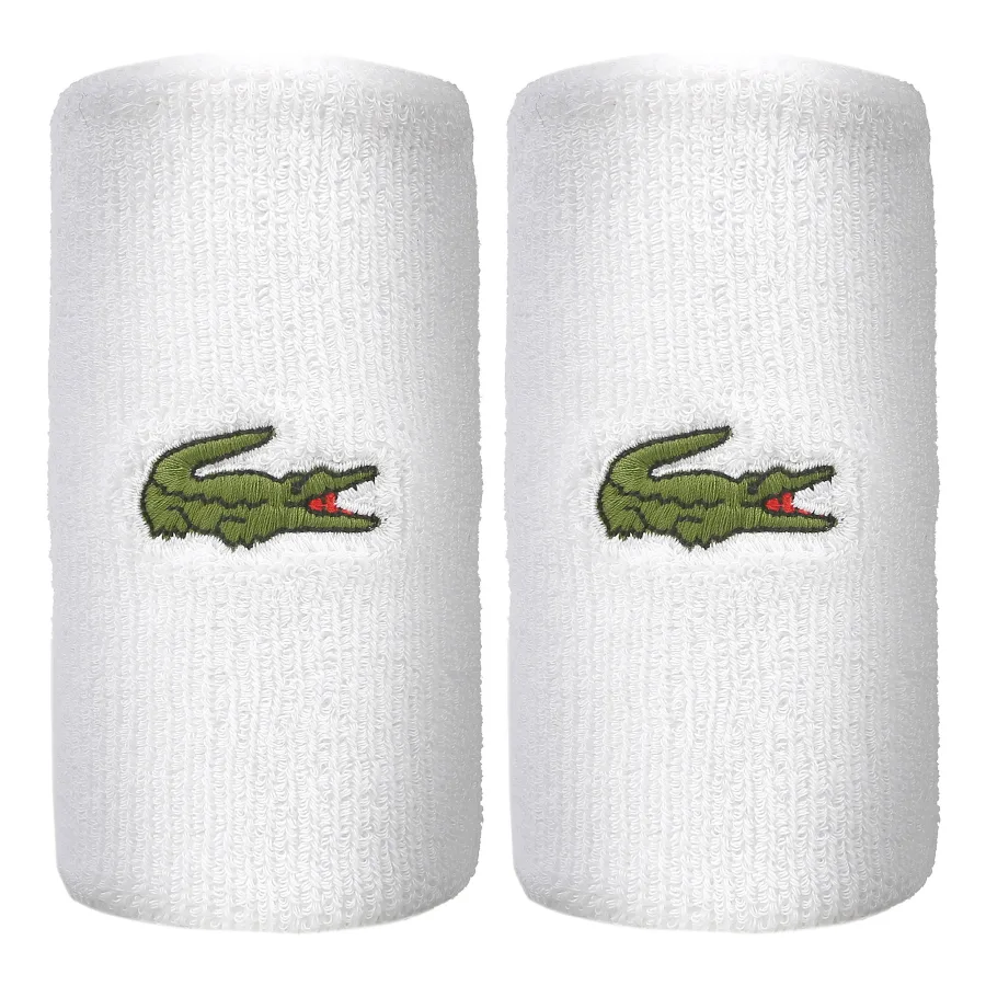 Lacoste Schweißband 2er Pack lang - weiß, grün