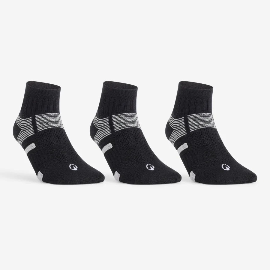 Decathlon Tennissocken Mid 3er Pack - RS560 schwarz/grau