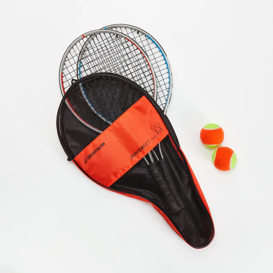 Decathlon Tennisset Kinder - Essential Jr 21 Zoll, 2 Schläger + 2 Bälle + 1 Hülle