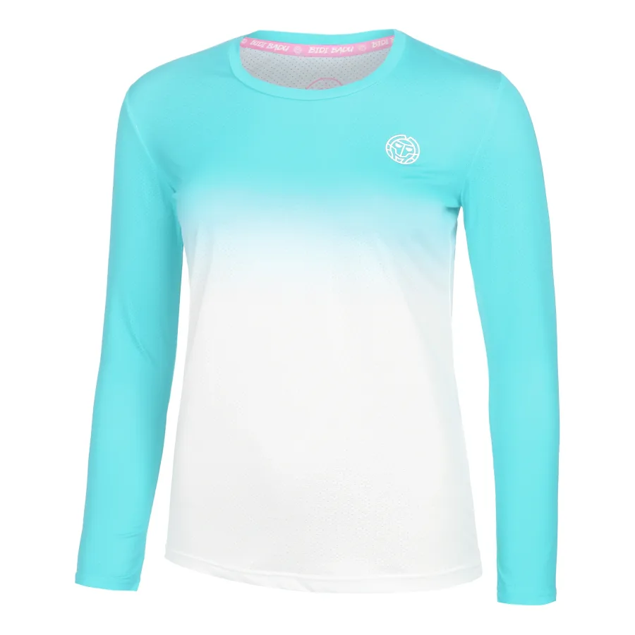 BIDI BADU Crew Gradiant Longsleeve Damen-Türkis,Weiß