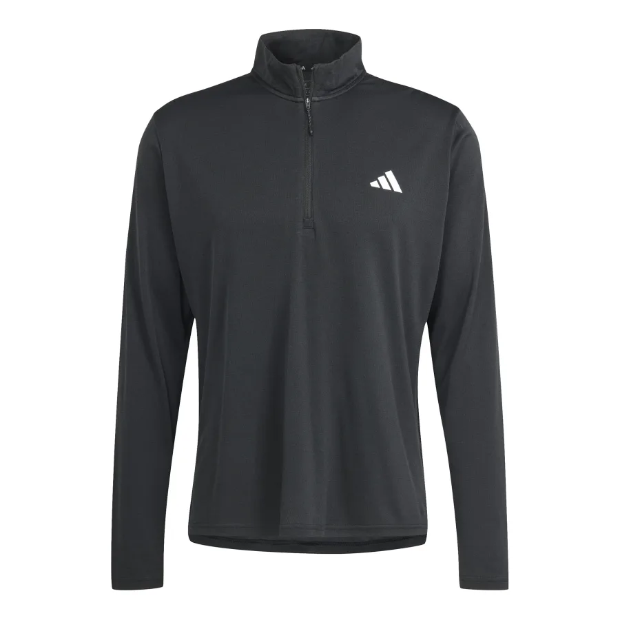 adidas Essentials 1/4 Zip Longsleeve Herren-Schwarz