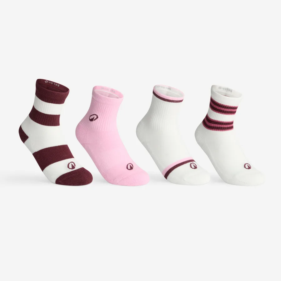 Decathlon Kinder Tennissocken High 4er Pack - RS300 weiß/rosa