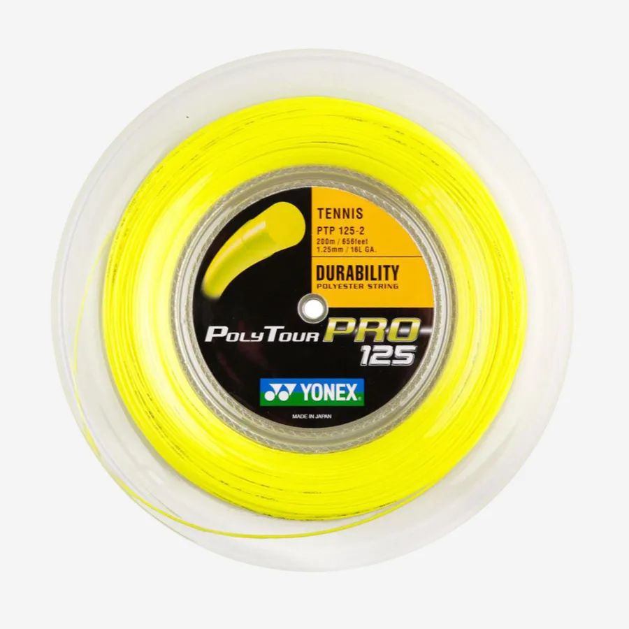 Yonex Monofaser Tennissaite 1,25 mm - Polytour Pro 200 m Rolle gelb