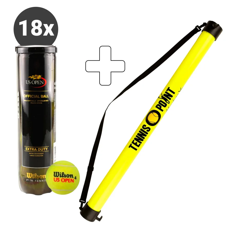 Wilson Wilson 18x 4er Dose US Open plus Ballsammelröhre