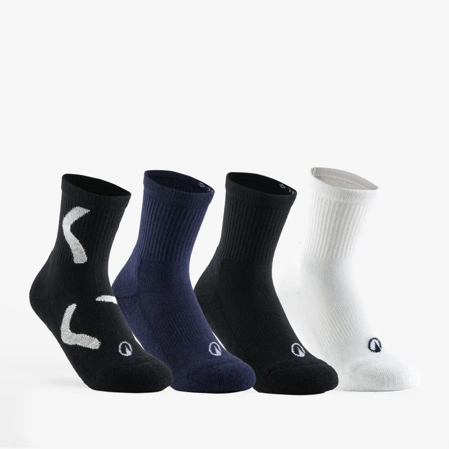 Decathlon Kinder Tennissocken High 4er Pack - RS300 weiß/marineblau