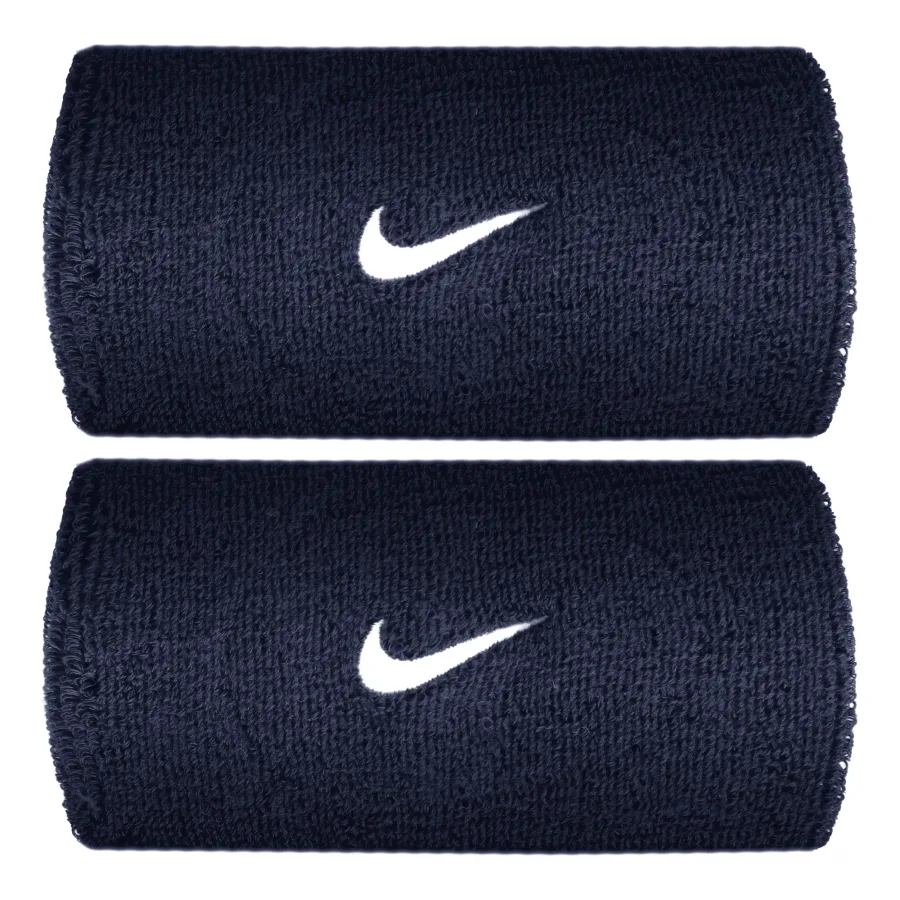 Nike Swoosh Classic Doublewide Schweißband lang - dunkelblau, weiß