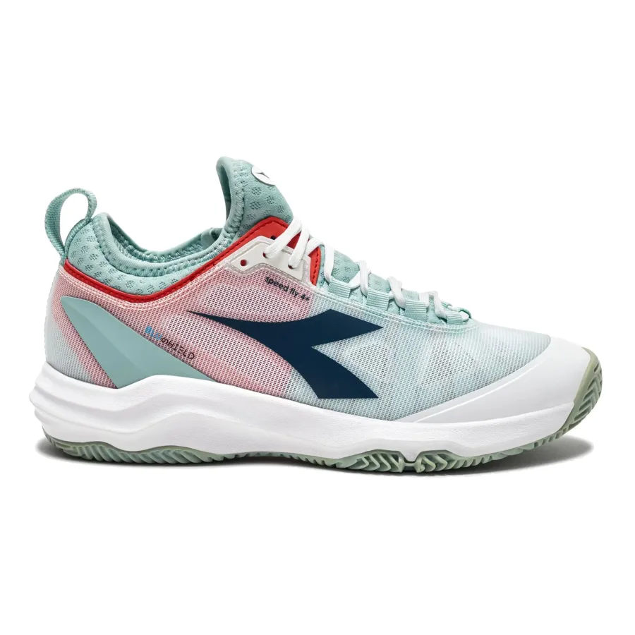 Diadora Speed Blushield Fly 4 + Sandplatzschuh Damen-Weiß,Mint